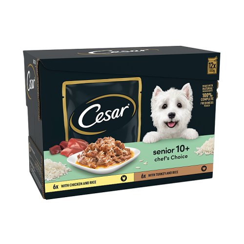 Cesar Senior Dog Pouches Mixed Selection In Sauce (12 x 100g) pack shot
