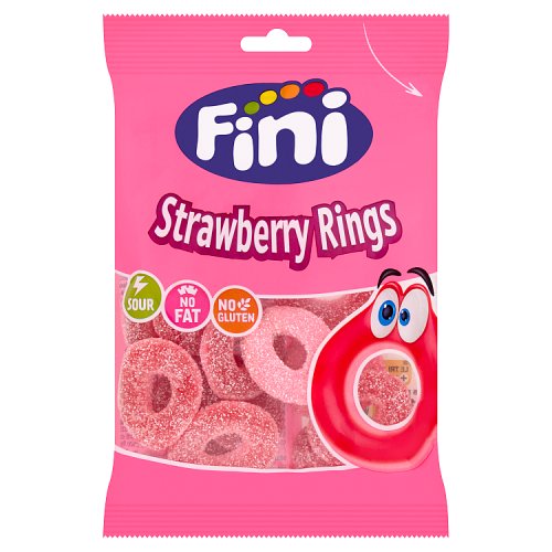 Fini Halal Strawberry Rings 75g pack shot