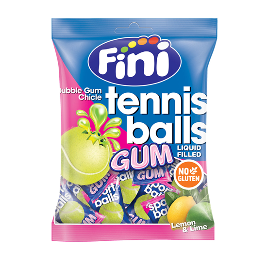 Fini Halal Bubble Gum Tennis Balls 75g pack shot