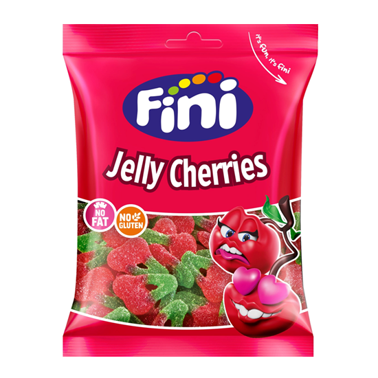Fini Halal Fizzy Jelly Cherries 75g pack shot