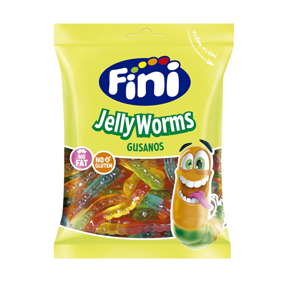 Fini Halal Clear Jelly Worms 75g pack shot