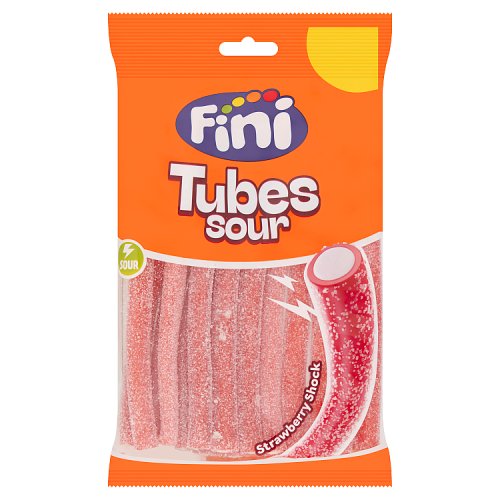 Fini Sour Strawberry Tubes PM £1.25 140g pack shot