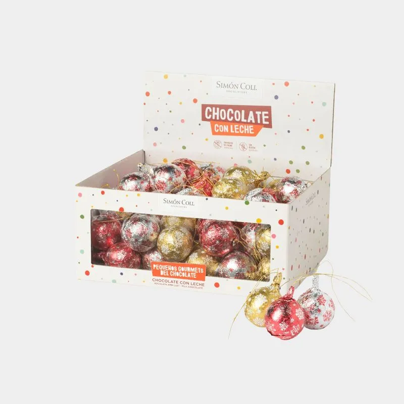 Simon Coll Milk Chocolate Christmas Ball Box 12g pack shot