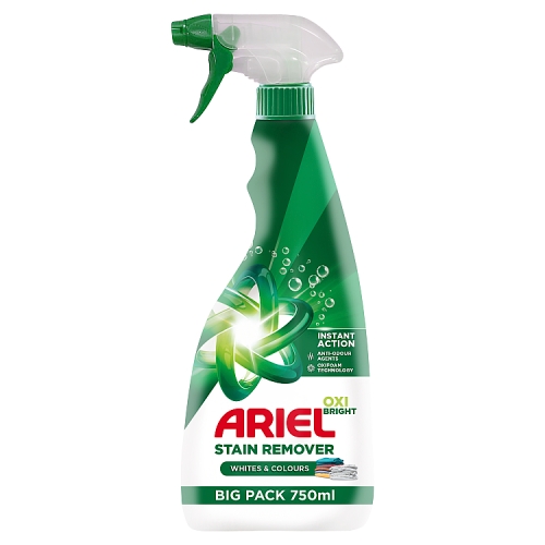 Ariel Diamond Bright Stain Remover Trigger Spray 750ml pack shot