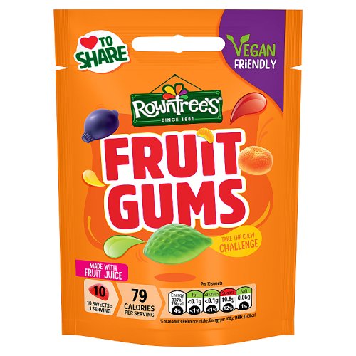 Rowntrees Pouch Fruit Gums 150g (Vegan) pack shot