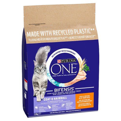 Purina ONE Coat & Hairball Cat Chicken 2.8kg pack shot