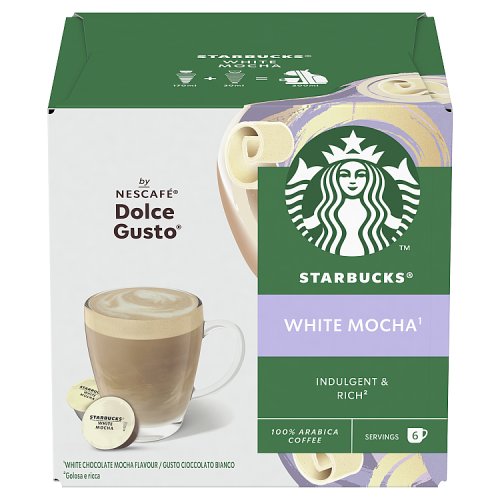 Starbucks Dolce Gusto White Mocha Coffee 12s 123g pack shot