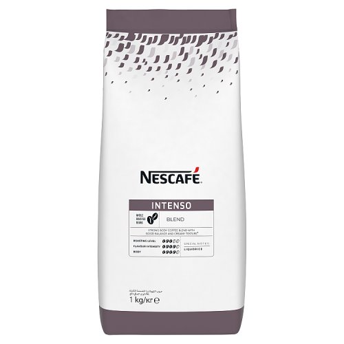 Nescafe Intenso Whole Roasted Coffee beans 1kg pack shot