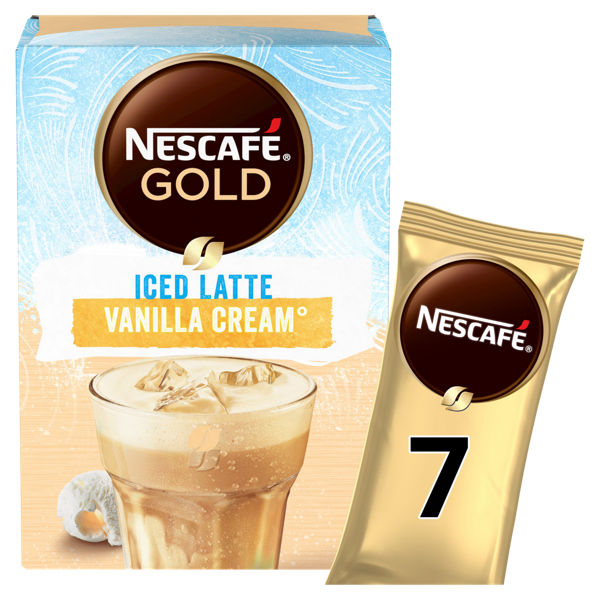 Nescafe Sachets Gold Iced Latte Vanilla Cream 7s (7 x 15g) pack shot