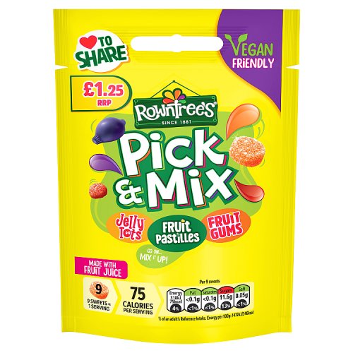Rowntrees Pick & Mix Pouch PM £1.25 120g pack shot