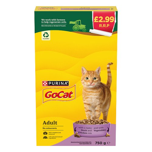 Go-Cat Chicken & Duck Mix PM £2.99 750g pack shot