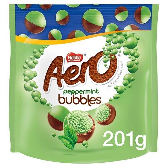 Aero Bubbles Peppermint Share Bag 181g pack shot