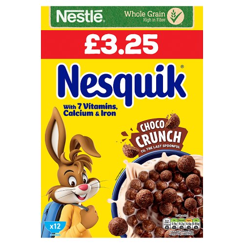 Nestle Nesquik Cereals 375g PM £3.25 pack shot