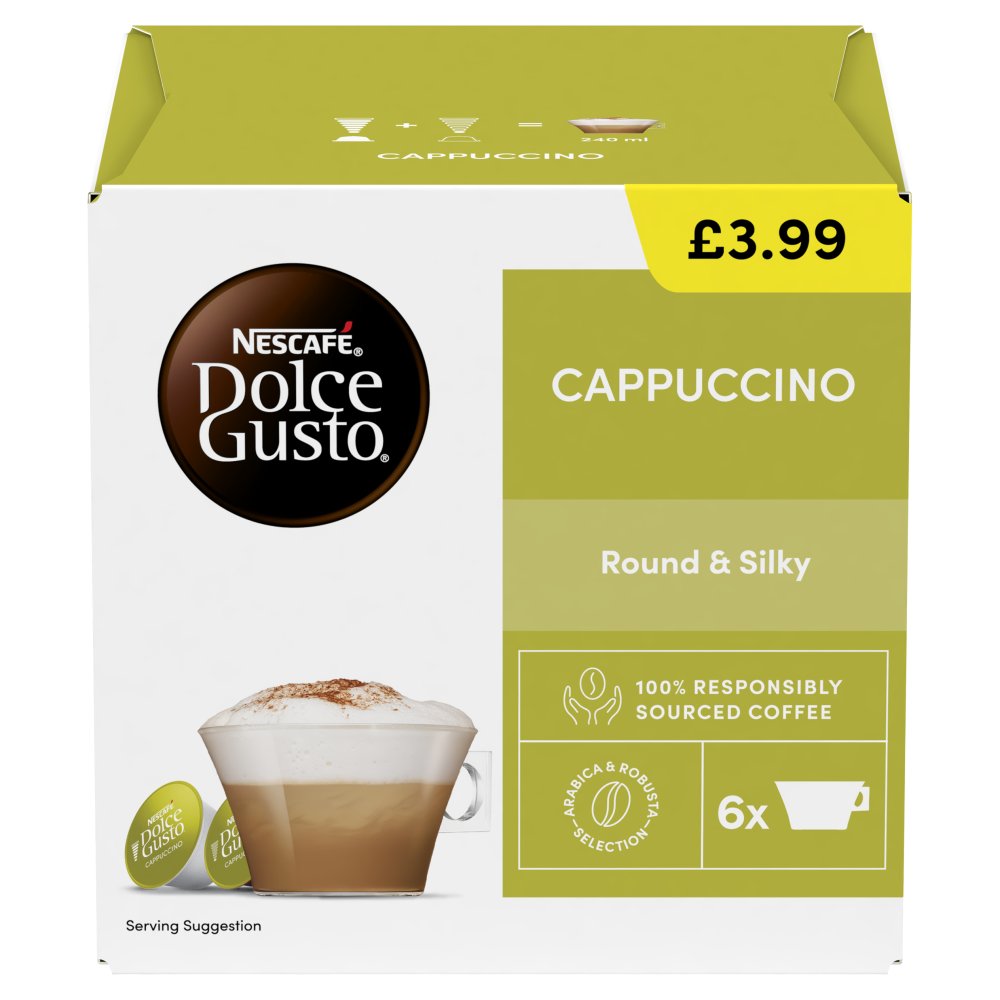 Nescafe Dolce Gusto Cappuccino 12pk 139.9g PMP pack shot