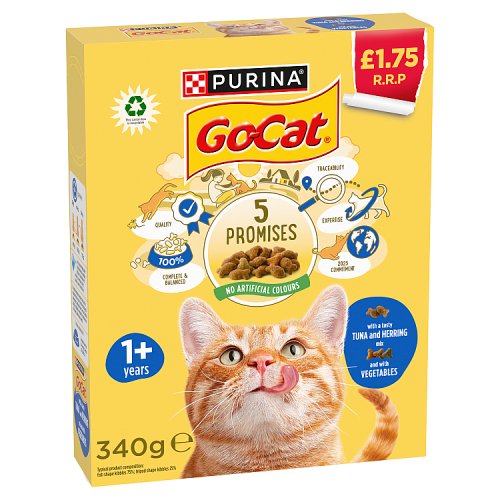 Go-Cat Herring & Tuna Mix Vegetable PM £1.75 340g pack shot