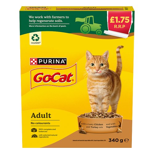 Go-Cat Turkey Chicken & Vegetable PM £1.75 340g pack shot