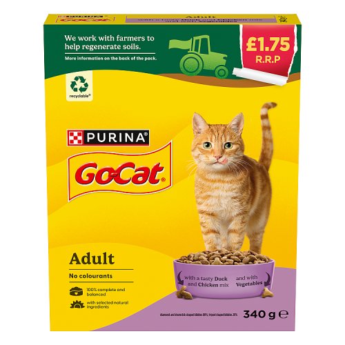 Go-Cat Chicken & Duck Mix PM £1.75 340g pack shot