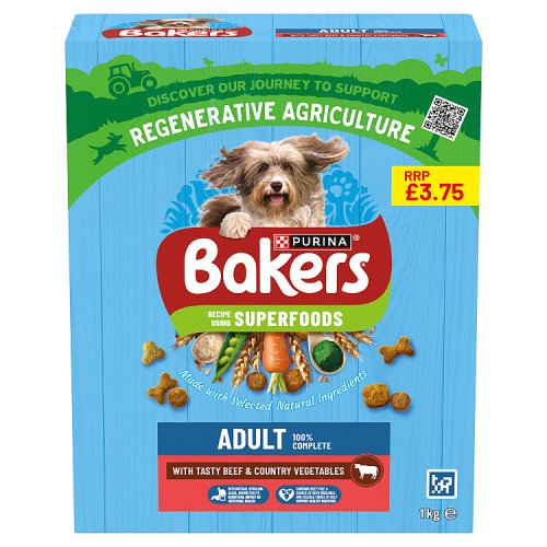 Bakers Adult Beef & Vegetable  PM £3.75 1kg pack shot