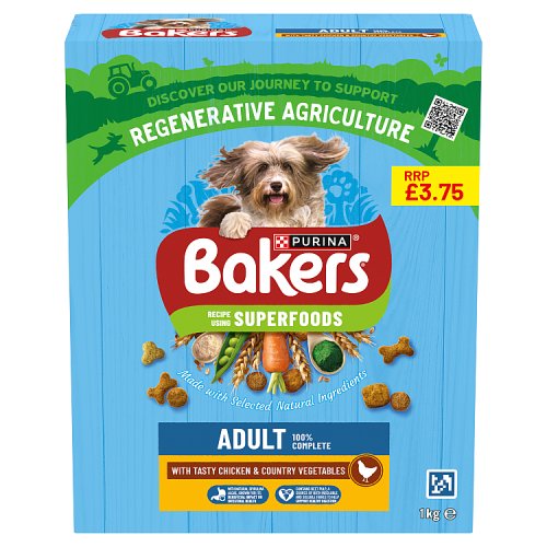 Bakers Adult Chicken & Vegetable PM £3.75 1kg pack shot