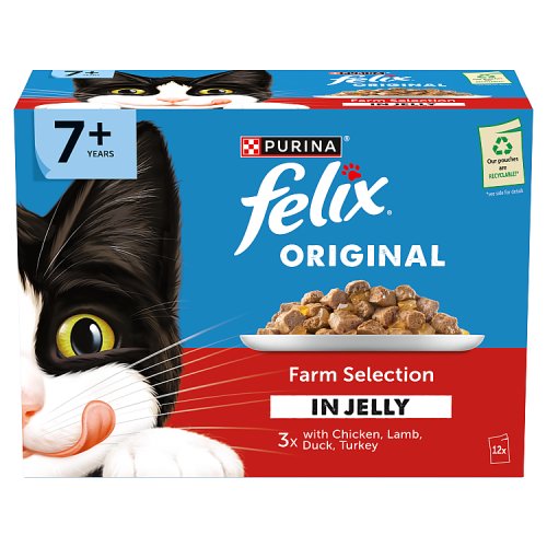 Felix Original Senior 7+ Farm Selection In Jelly (12 x 85g) pack shot