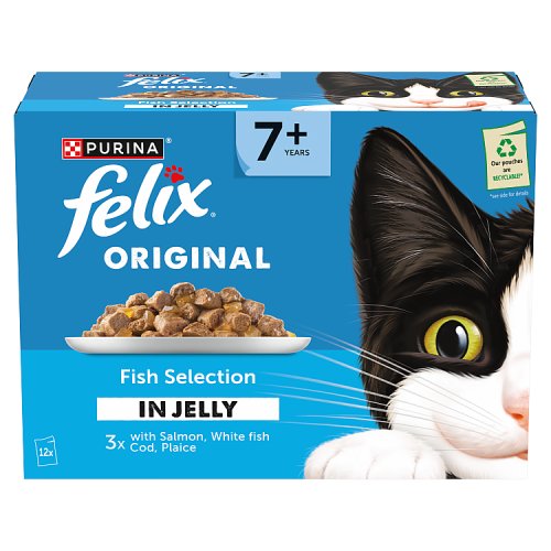 Felix Original Senior 7+ Fish Selection in Jelly (12 x 85g) pack shot