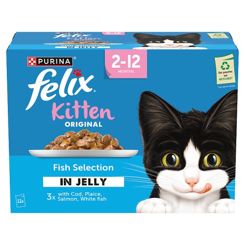 Felix Original Kitten Fish Selection In Jelly (12 x 85g) pack shot