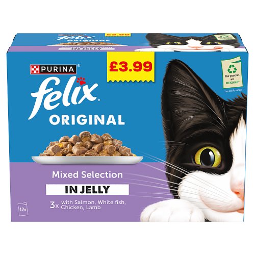 Felix Original Mixed Selection In Jelly PM £3.99 (12 x 85g) pack shot