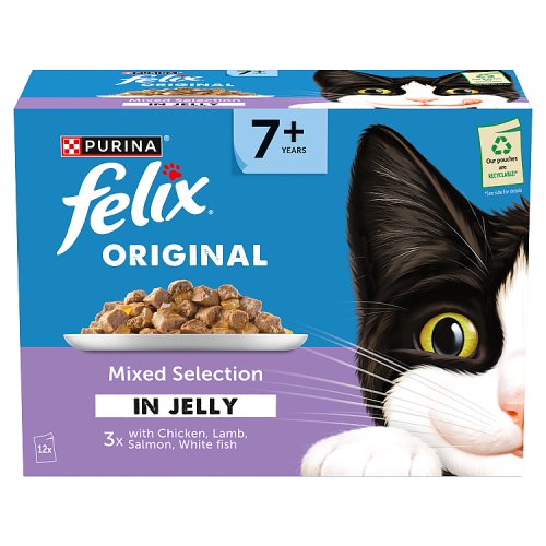 Felix Original Senior 7+ Variety Selection In Jelly (12 x 85g) pack shot