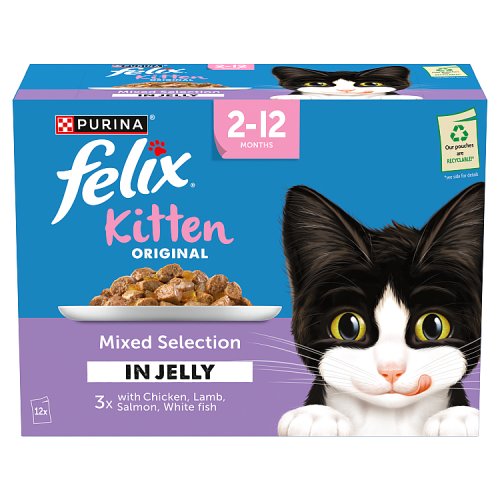 Felix Original Kitten Mixed Selection In Jelly (12 x 85g) pack shot
