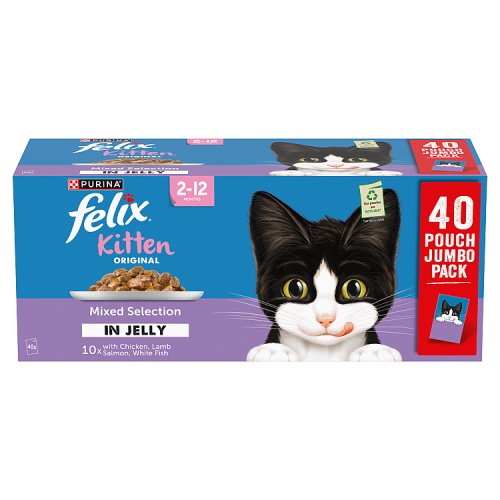 Felix Original Kitten Variety Selection In Jelly (40 x 85g) pack shot