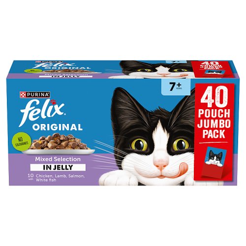 Felix Original Senior 7+ Variety Selection In Jelly (40 x 85g) pack shot