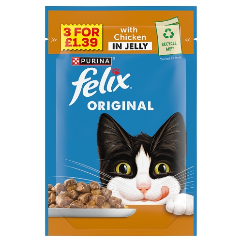 Felix Chicken in Jelly Pouch 85g PMP pack shot
