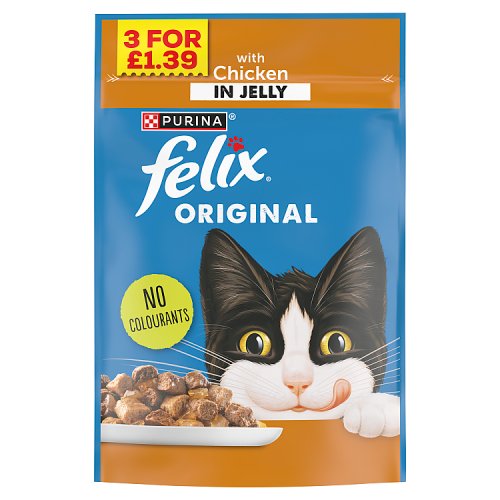 Felix Chicken in Jelly Pouch 85g 3 For PM £1.39 pack shot