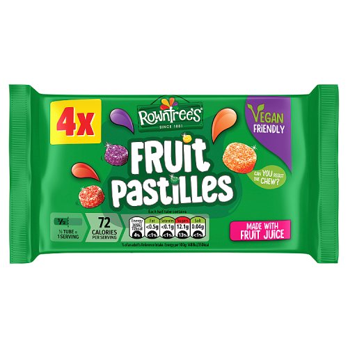 Rowntrees Fruit Pastilles Tube 4pk (4 x 42.8g) (Vegan) pack shot