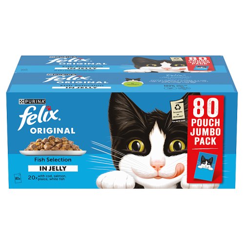Felix Original Fish Selection In Jelly (80 x 85g) pack shot