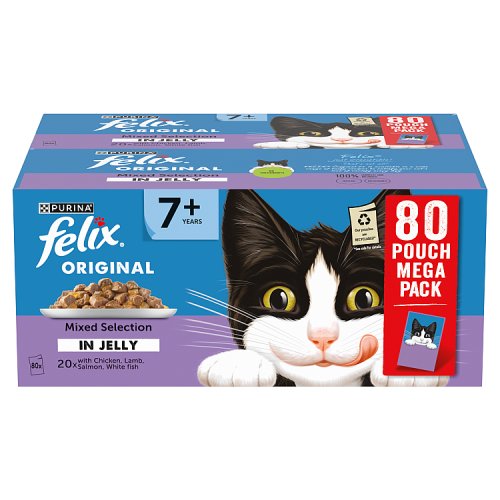 Felix Original Senior 7+ Mixed Selection In Jelly (80 x 85g) pack shot