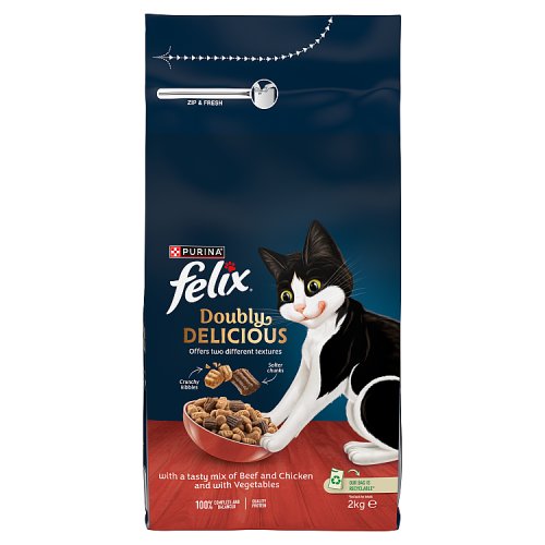 Felix Doubly Delicious Beef Chicken Vegetables 2kg pack shot