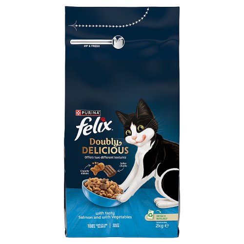 Felix Doubly Delicious Salmon Vegetables 2kg pack shot