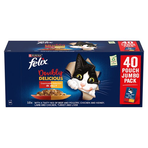 Felix Doubly Delicious Countryside Selection In Jelly (40 x 85g) pack shot