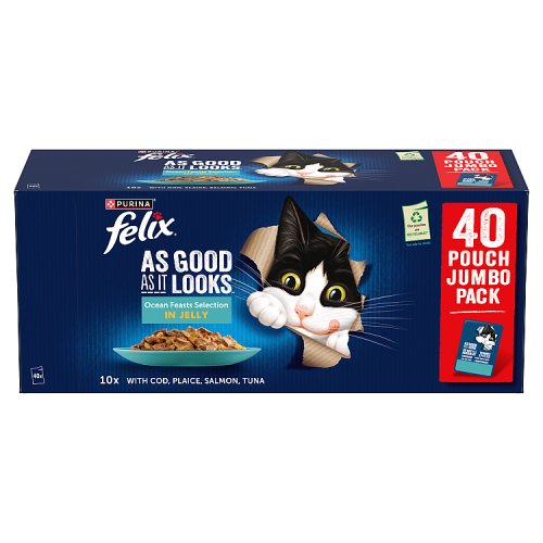 Felix Ocean Feasts Selection In Jelly (40 x 85g) pack shot