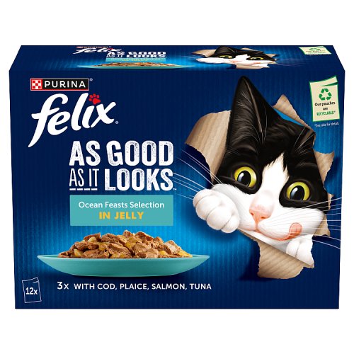 Felix Ocean Feasts Selection In Jelly (12 x 85g) pack shot