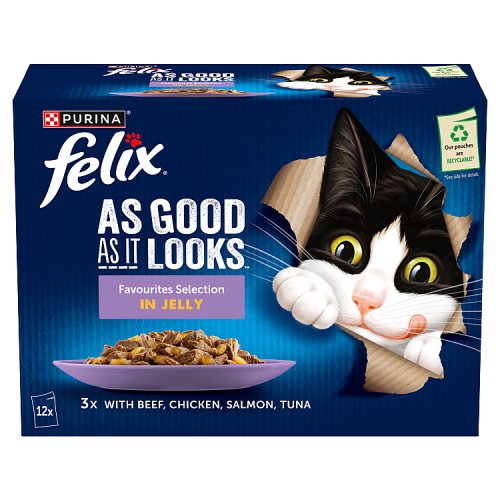 Felix Favourites Selection In Jelly (12 x 85g) pack shot