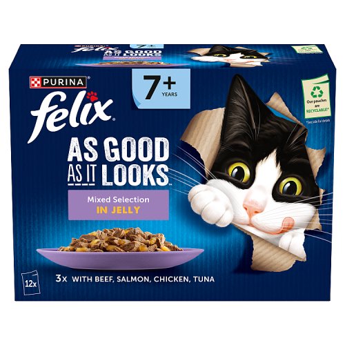 Felix Senior 7+ Mixed Selection In Jelly (12 x 85g) pack shot