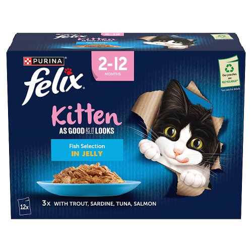 Felix Kitten Fish Selection In Jelly (12 x 85g) pack shot
