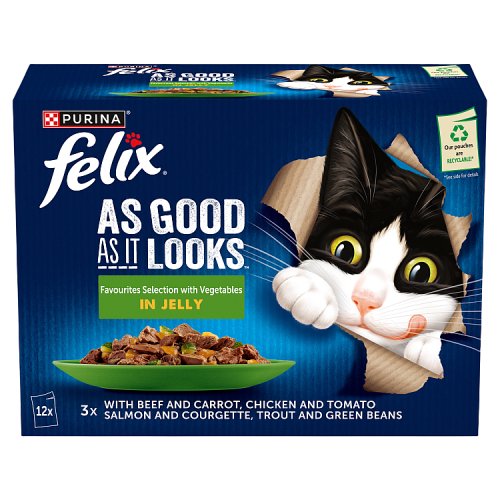 Felix Favourites Selection Vegetable In Jelly (12 x 85g) pack shot