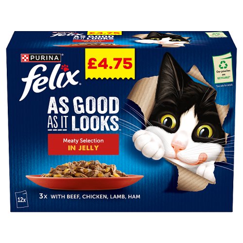 Felix Meaty Selection Jelly PM £4.75 (12 x 85g) pack shot