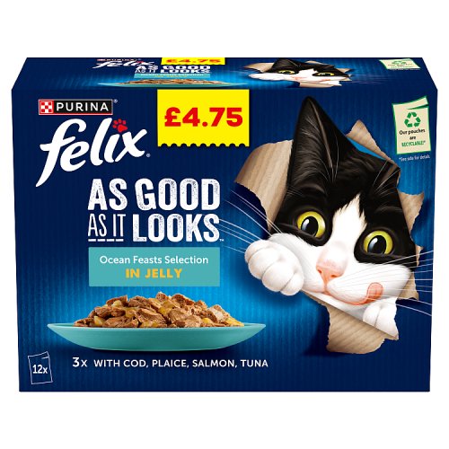 Felix Pouch Ocean Feasts In Jelly £4.75 (12 x 85g) pack shot