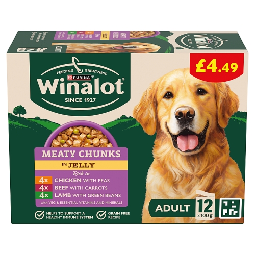 Winalot Beef & Carrot in Jelly 12pk (12 x 100g) PMP pack shot