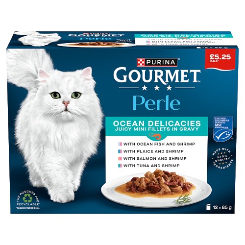 Gourmet Perle Ocean Collection In Gravy 12pk (12 x 85g) PM £5.25 pack shot