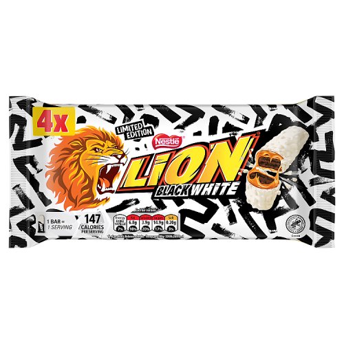 Lion Black White 4pk (4 x 30g) pack shot